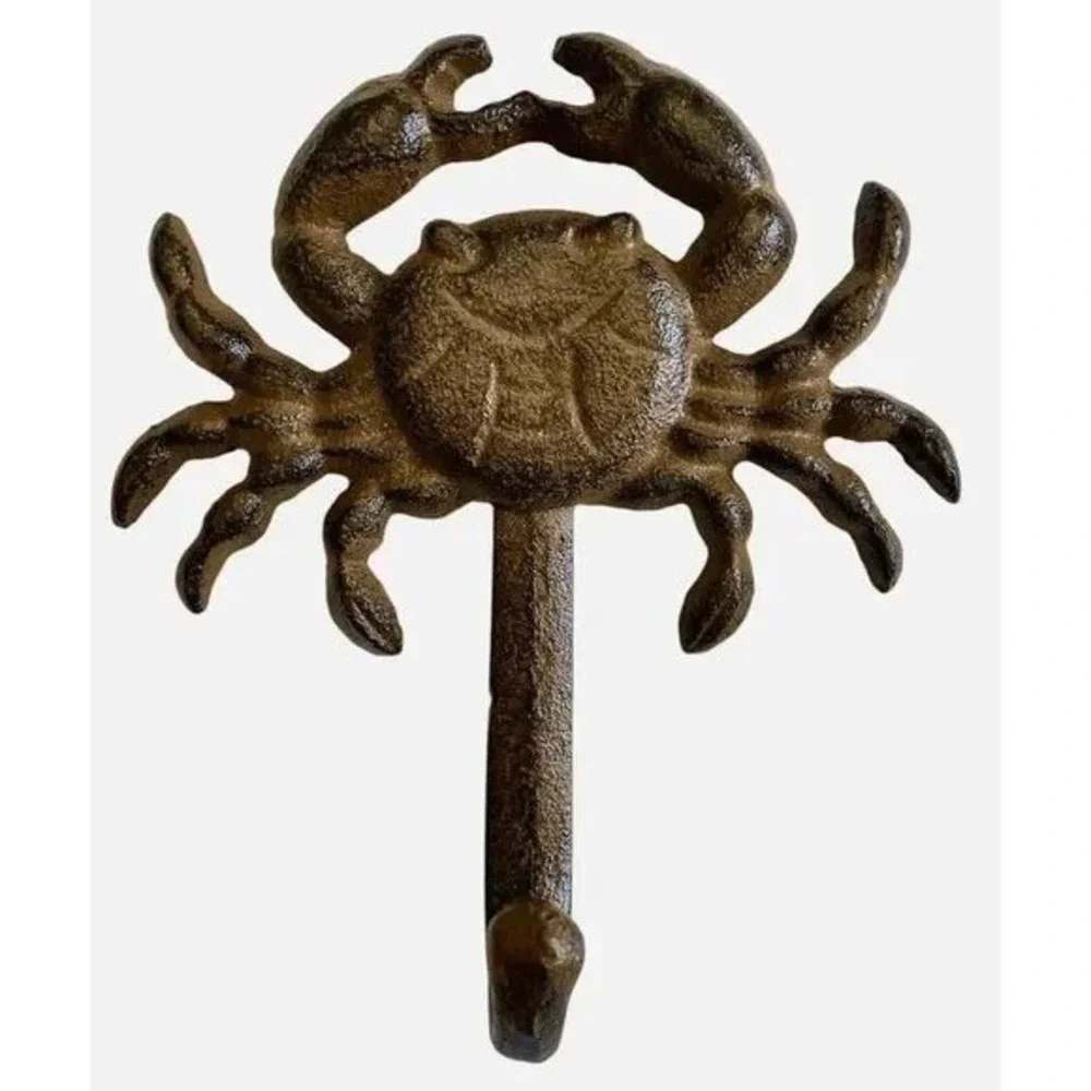 New Cast‎ Iron Crab Single Wall Hook Key Towel Coat Hanger